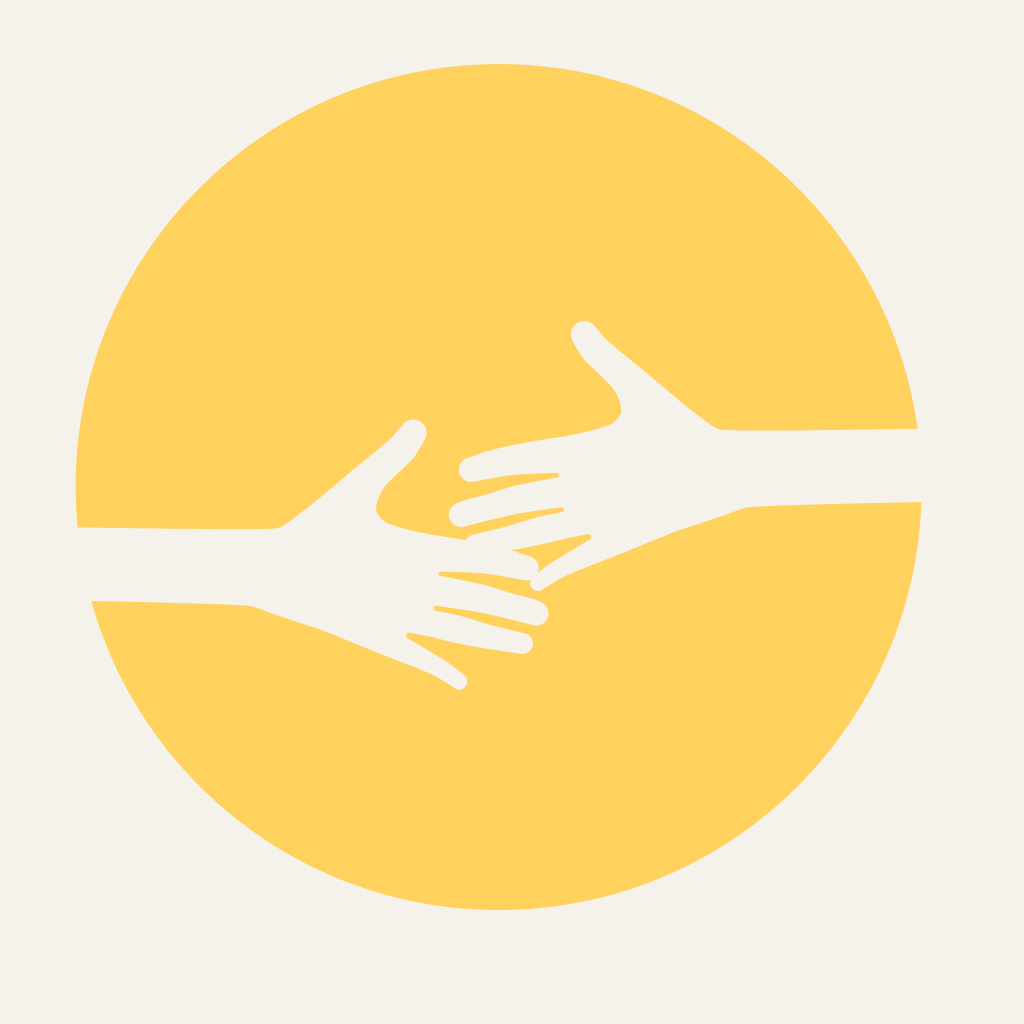 Graphic hands touching
