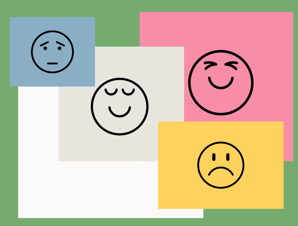 coloured graphics showing different emotions